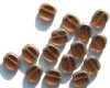 10 14mm Flat Cut Oval Window Bead Smoked Topaz